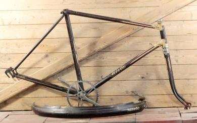 Fahrradrahmen MIELE, für Sportrad, Herren, 26 Zoll, 50er J., Stahl, weinrot, gebr. 