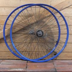 Laufradsatz 26 Zoll (559) für Drahtbereifung, original 1953, Naben Union/Torpedo verchromt, gebr. 