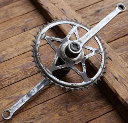 Tretlager NSU, für Tourenrad, orig. 40er/50er Jahre, verchromt, Glockenlager, gebr. 