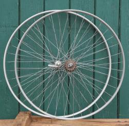 Laufradsatz für Schlauchbereifung 27 Zoll (630), 1950er/60er J., WEINMANN Felgen CAMPAGNOLO Naben, gebr. 