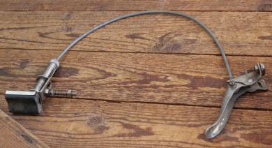 Stempelbremse REICH mit Seilzug u. Hebel, orig. 50er J., vernickelt, gebr. 