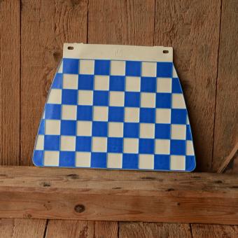 Schmutzfänger kariert, blau-weiß, LA 150 mm, Breite oben 170 mm , Breite unten 250 mm, Höhe: 195 mm 