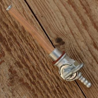 Benzinhahn "Frankfurter-Modell", kl. Ausführung, tankseitig M14x1,5mm, Abgang 6mm Schlauchstutzen, mit Reserve 