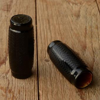 Celluloid - Fahrradgriff mit innenliegender Papphülse, schwarz, 22mm, 10-30er. Jahre, orig. Altbestand 