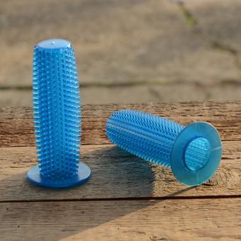 Igelgriff, transparent-blau, 22mm, 70er Jahre, orig Altbestand 
