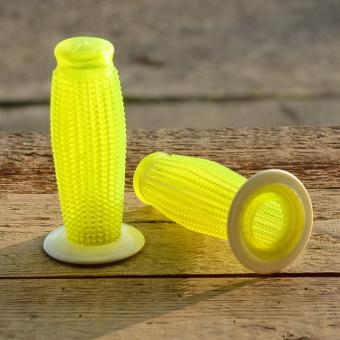 Igelgriff, transparent-neongelb, 22mm, 70er Jahre, orig Altbestand 
