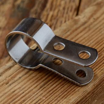 Bremsscharnier / Bremsschelle, für Stempelbremse, verchromt, B=15mm, für 22mm Lenkerrohr 