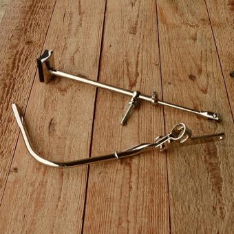 Gestängebremse / Stempelbremse  "deutsche Form" vernickelt 