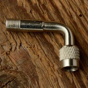 Ventiladapter / Ventilverlängerung 90 Grad für Autoventil (AV) , Messing vernickelt 