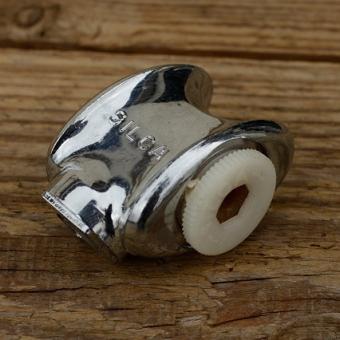 Kopfstück für Luftpumpe "SILCA", Kunststoff verchromt, für Klemmung in der Rahmenkehle 