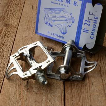 Pedale "Lyotard No.23 M.B.", Chromausführung, Langstreckenpedal, orig. 50/70er Jahre 