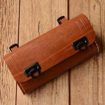 Satteltasche Lefa, braun, Standardabmessung  175 x 85 x 40mm, Beschläge Kunststoff schwarz 