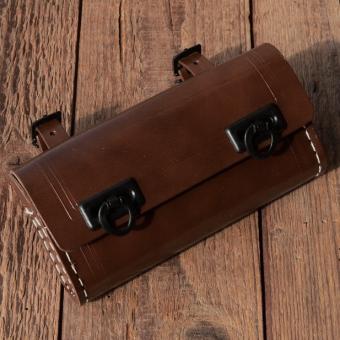 Satteltasche Lefa, braun, Standardabmessung  155 x 75 x 35mm, Beschläge Kunststoff schwarz 