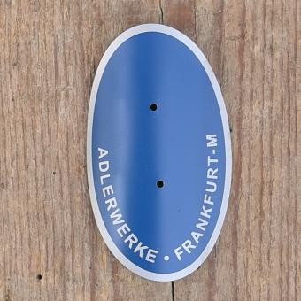 Steuerkopfschild "ADLER", originalgetreue Nachfertigung des 30er Jahre Schildes 