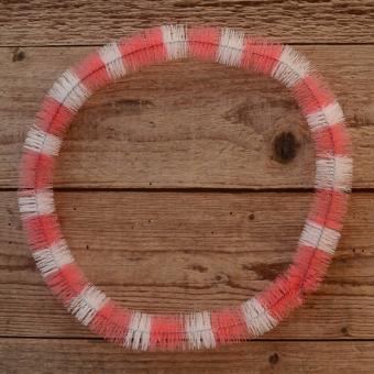 Nabenputzring, rot-weiß, Nylon, 1 Stück, L=650mm, für Mopeds mit Vollnaben, ablängbar 