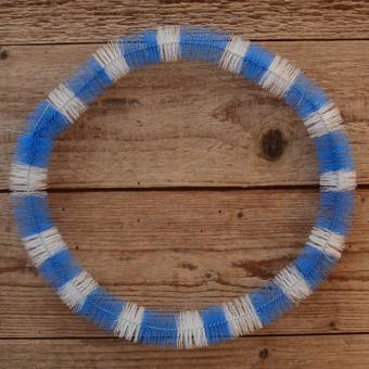 Nabenputzring, blau-weiß, Nylon, 1 Stück, L=650mm, für Mopeds mit Vollnaben, ablängbar 
