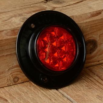 Rückstrahler, Echtglas, flache Form, orig. 30-50er Jahre, Ø 65/40 mm, schwarz 