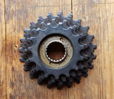 Freilaufkranz "ATOM", 5-fach, franz. Gewinde 34,7 x 1, orig. Altbestand 60/70er J., 15-17-19-21-23 