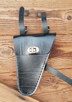 Werkzeugtasche, Lefa, schwarz,  Beschläge vernickelt, passend für viele Herrenfahrradklassiker, deutsche Fertigung.    