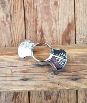 Gabelhaube "BAUER" , Messingblech verchromt, Maße innen: B=85mm, T=35mm, alte orig. Neuware ! 