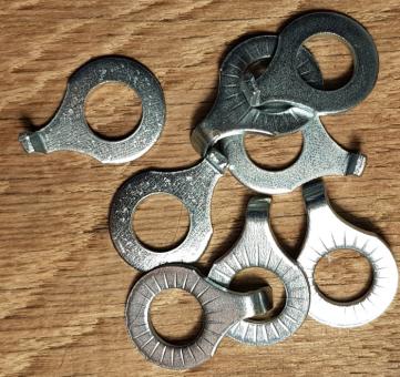 Unterlegscheibe für VR-Nabe mit max. 10 mm Achse, mit Ausfallsicherung, verzinkt, D=19/10,5 mm, 1 Stück 