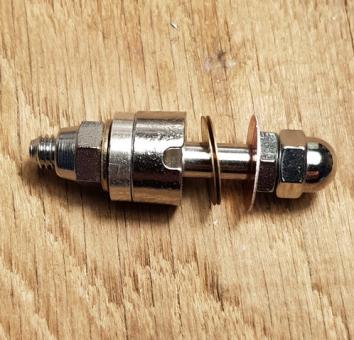 Aufnahmestück "Weinmann" für hintere Bremse am flachen Steg, Rennrad/Randonneur, verchromt mit Weinmann U-Scheibe 