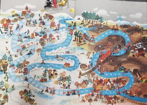 F & S Verkehrsspiel " Eine Radfahrt im Winter", orig. Werbespiel von 1963, alte Neuware aus altem Archivbestand. 