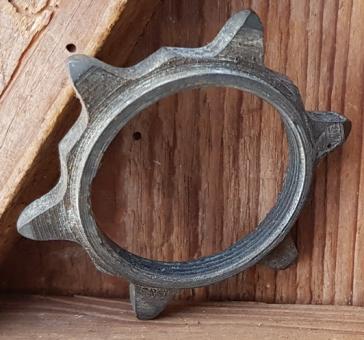 Ritzel 1" x 3/16 für Blockkette Bahnrad, Schraubausführung, BSA Standardgewinde, "Z=6", anthrazit,  NOS   