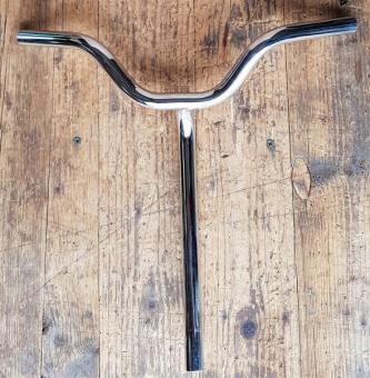 Lenker, Kinderrad 50-70er J. ,NOS,  verchromt, 22 mm, Breite 43,5 cm, Gesamthöhe incl. Schaft. . ca. 43 cm 