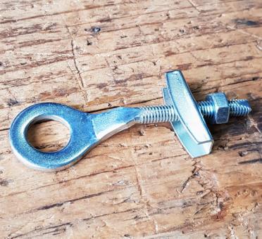 Kettenspanner, chromatisiert, D=13mm, lange, gekröpfte  Ausführung, für Mopeds u. Motorfahrräder, sehr stabil. 
