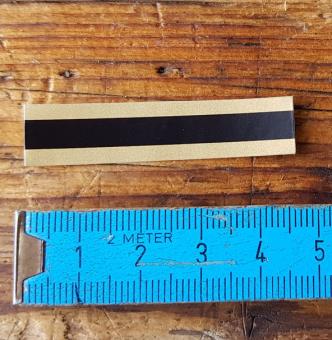 Aufkleber "Banderole Gabel/Hinterbau", schwarz gold, passend für 60-80er Jahre Fahrräder, orig. alte Neuware, Maße siehe Bild 