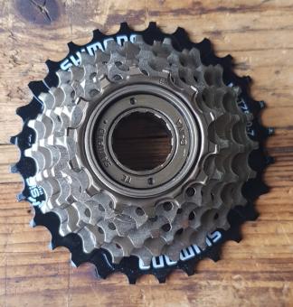 Freilaufkranz "SHIMANO", 7-fach, Standardgewinde 1.375" x 24 tpi, Restbestand, 14-16-18-20-22-24-28 Z. 