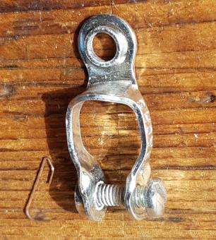 Gegenhalter Schelle, für Schaltzug am Hinterbau Rennrad , gemarkt Sachs-Huret, glanzverzinkt, D=10-12mm  