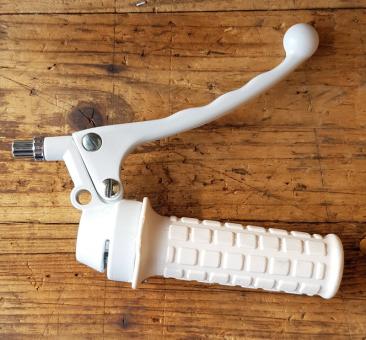 Gasgriff m. Bremshebel, universell für. Hilfsmotor, Mofa und  Moped mit 22 mm Lenker, weiß 