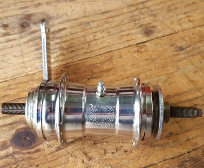 Nabe Hinterrad,"DUREX", verchromt, orig. 50/60er Jahre, Freilauf/Rücktritt, 36Loch, Achse FG9.5mm, Einbaumaß 110mm 