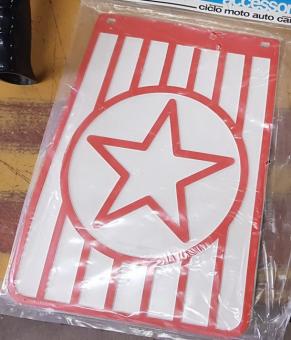 Schmutzfänger mit Stern, weiss-rot 