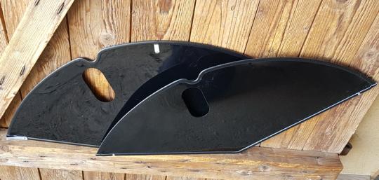 Spritzschutz Hollandrad,  gem. Foto zum anklemmen,  schwarzes Wachstuch, passend für 28er Hollandfahrräder, orig. aus NL 