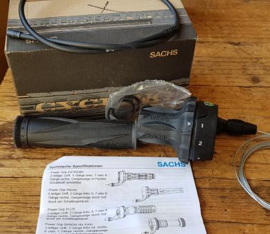 Schalthebel "SACHSPOWER GRIP WAVEY"", linke Seite, 3-Gang, komplett mit allen Teilen in Originalbox! 