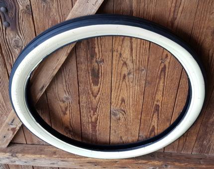 Moped  Reifen"Hutchinson" für VELOSOLEX, 1 3/4-19 (23 x 1.75) , Weisswand !, Längsrillenprofil 