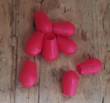 Endkappen für Strebenende  BLUEMELS Schutzblech Anbausatz, rot, orig. Altbestand, 8 Stck. Satz 