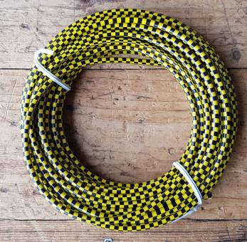 Bowdenzug Außenhülle, schwarz/gelb kariert, Durchmesser außen 5.0mm, Durchmesser innen 2.5mm, pro Meter 