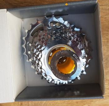 Kassette, Type  "MICHE", 9-fach, passend für Campagnolo Rotor, 16 - 25 Z., neu aus älterem Lagerbestand 