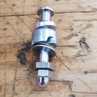 Aufnahmestück, universell verwendbar f. für hintere Bremse am Rennrad/Randonneur, Inbus Mutter rückseitig, verchromt, 