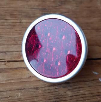 Rückstrahler mit Echtglas Einsatz, NOS, orig. Altbestand 30-50er J., schwarz lackiert 
