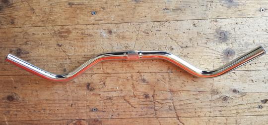 Lenker Tourensport, verchromt,  22 mm, Breite 580 mm, Klemmung 25,2 mm, NOS 70/80er Jahre 