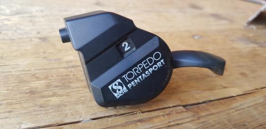 Schalthebel "SACHS TORPEDO PENTASPORT ", 5-Gang, schwarz, orig. 80er Jahre. 2-zügig 