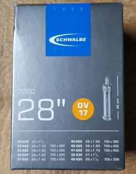 Fahrrad - Schlauch, 27/28 Zoll  (28/47-622 , 32-630 u.. 40-635), Dunlop Ventil (DV17) "SCHWALBE" 