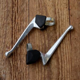 Bremshebel Satz "CLB", orig. 70-80er Jahre NOS, Schelle 22-24 mm, alte Neuware 