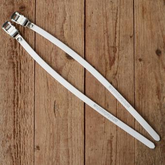 Pedalriemen "CHRISTOPHE / LAPIZE", weiss, Leder, hochwertige Ausführung 