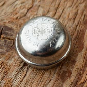 Pedalkappe, "KB Kleeblatt", verchromt, D_innen=17.8mm D_aussen=20.2/22.8mm, orig. alte Neuware 